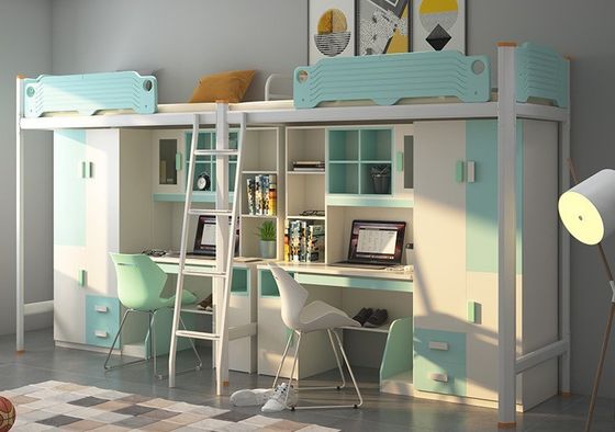 Hotel Steel Bunk Bed With Desk Stairs Customer Provided and Modern Bedroom Furniture