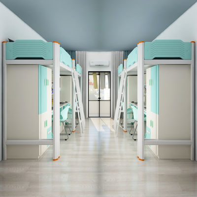 Hotel Steel Bunk Bed With Desk Stairs Customer Provided and Modern Bedroom Furniture