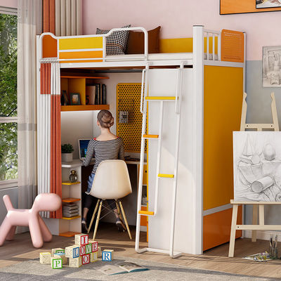 Hotel Furniture Metal Single Double Student Iron Dormitory Bed with Wardrobe and Desk