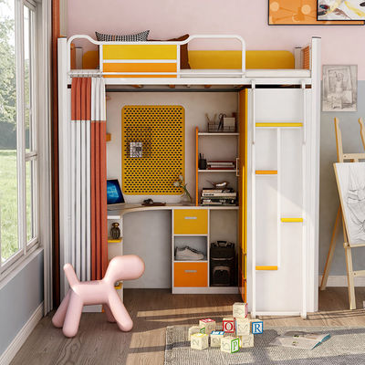 Hotel Furniture Metal Single Double Student Iron Dormitory Bed with Wardrobe and Desk
