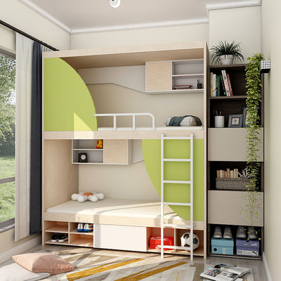 Space-Saving Hotel Bed Modern Minimalist Style Iron Bunk Bed with Large Storage Space