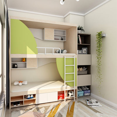 Space-Saving Hotel Bed Modern Minimalist Style Iron Bunk Bed with Large Storage Space