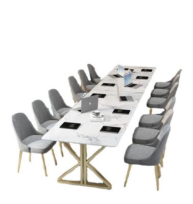 Light Luxury Scandinavian Style Office Furniture 2 Meters Marble Conference Table and Desk