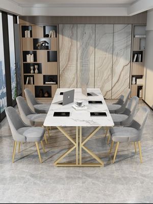 Light Luxury Scandinavian Style Office Furniture 2 Meters Marble Conference Table and Desk