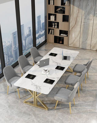 Light Luxury Scandinavian Style Office Furniture 2 Meters Marble Conference Table and Desk