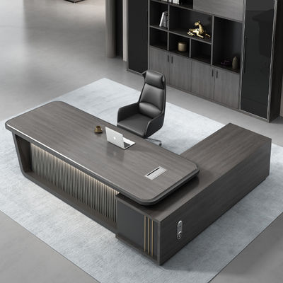 High Tech Black Boss Manager Office Table and Chair Combination for Customer Provided