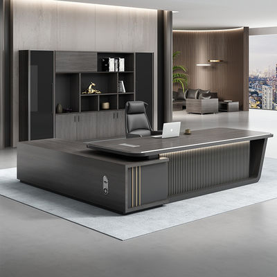 High Tech Black Boss Manager Office Table and Chair Combination for Customer Provided