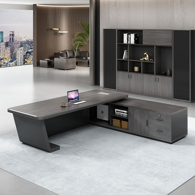 High Tech Black Boss Manager Office Table and Chair Combination for Customer Provided