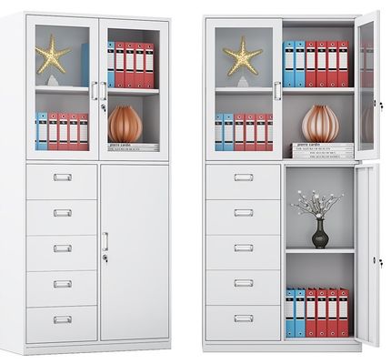 Modern White Office Furniture Filing Cabinet with Multi-drawer Steel Storage and Lock