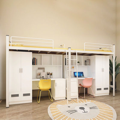 Mail packing Y Modern School Dormitory Bedroom Furniture Set Loft Metal Bunk Bed With Desk