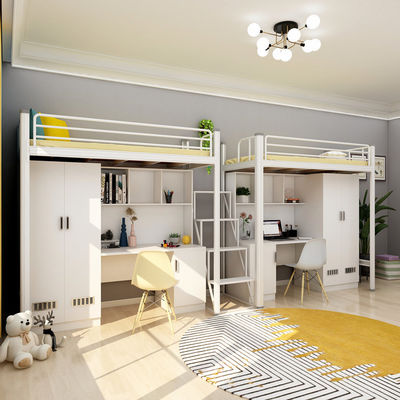 Mail packing Y Modern School Dormitory Bedroom Furniture Set Loft Metal Bunk Bed With Desk
