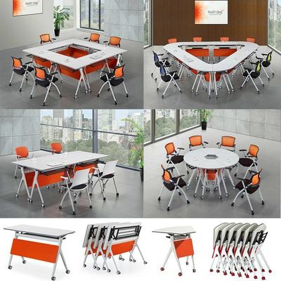 E1 MDF/MFC Melamine Board Folding Mobile Training Table for Office Hotel Conference
