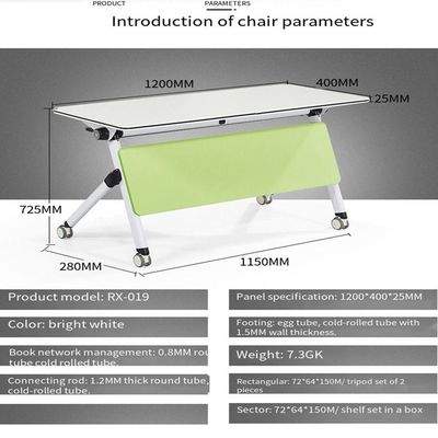 Customizable Small Office Mobile Workstation with Folding Legs and Cable Management
