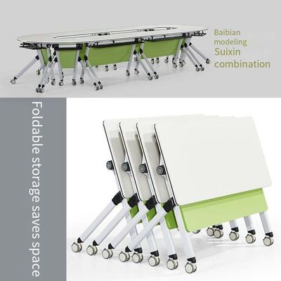Foldable Conference Room Table Stand Workstation Desk with E1 MDF/MFC Melamine Board
