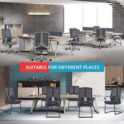 Fixed Armrest Executive Work Office Chair with Stainless Steel and Mesh Ergonomic Design