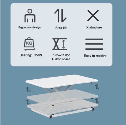 Stainless Steel Standing Folding Lift Table Adjustable Height Office Computer Desk