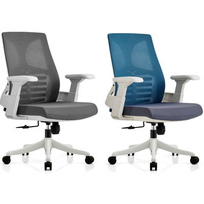 Adjustable Height Mid Back Staff Swivel Mesh Office Chair with Solid Wood Legs Armrest