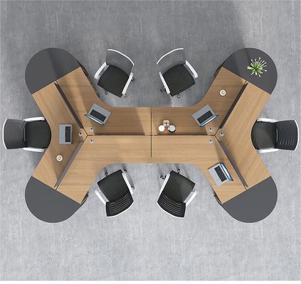Office Furniture CBD Company Staff Desk with 2/3/6 Workstations and Partition Combination
