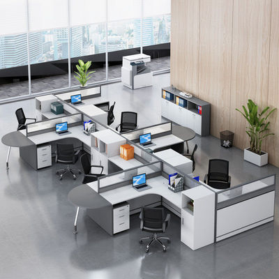 Aluminum Frame Panel/Fabric/Steel Office Desk And Chair Combination