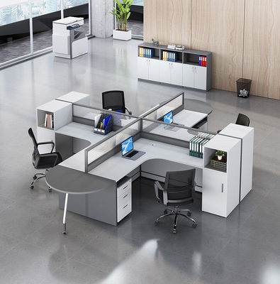 Aluminum Frame Panel/Fabric/Steel Office Desk And Chair Combination