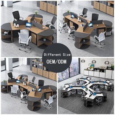 3/6 Person Workstation Simple Modern Office Furniture with Desk Chair and Screens