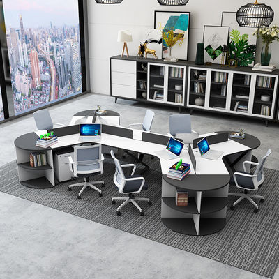 3/6 Person Workstation Simple Modern Office Furniture with Desk Chair and Screens