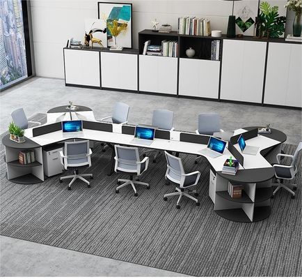 3/6 Person Workstation Simple Modern Office Furniture with Desk Chair and Screens