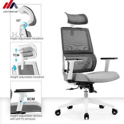 Gray Mesh and Fabric Office Chair with Aluminum Base The Ultimate Ergonomic Seating Solution