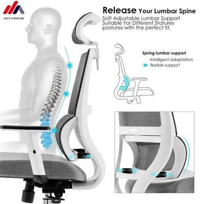 Gray Mesh and Fabric Office Chair with Aluminum Base The Ultimate Ergonomic Seating Solution