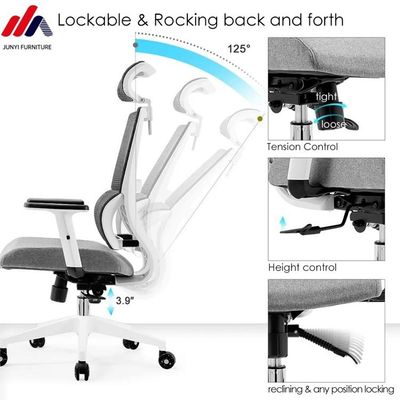 Gray Mesh and Fabric Office Chair with Aluminum Base The Ultimate Ergonomic Seating Solution
