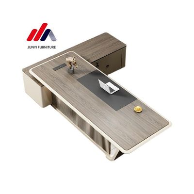 Wooden Filing Cabinet L Shaped Office Desk for Executive Work in Commercial Setting
