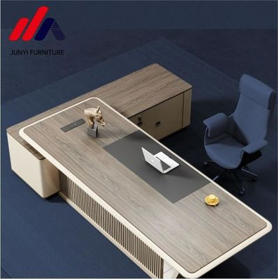 Wooden Filing Cabinet L Shaped Office Desk for Executive Work in Commercial Setting