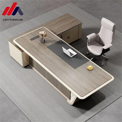 Wooden Filing Cabinet L Shaped Office Desk for Executive Work in Commercial Setting